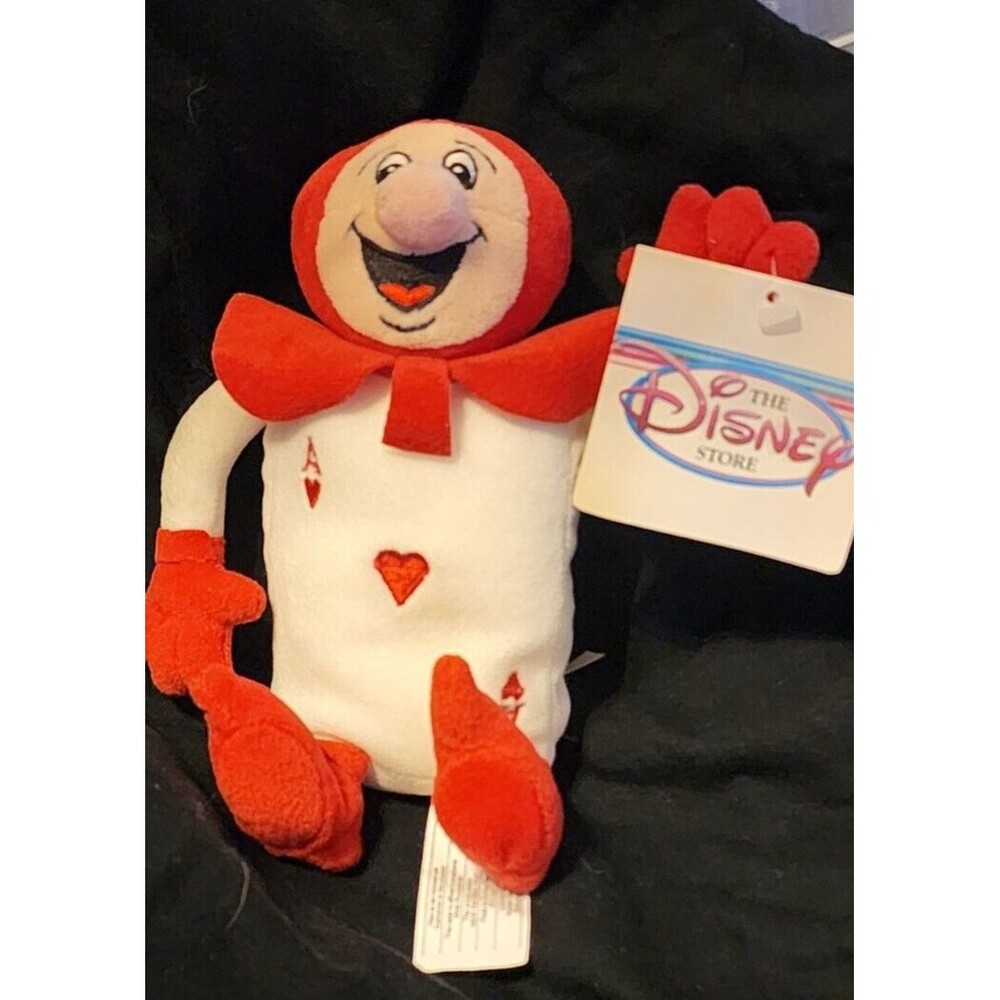 Disney Store Ace of Hearts Card Bean Bag Plush 8" from Alice in Wonderland